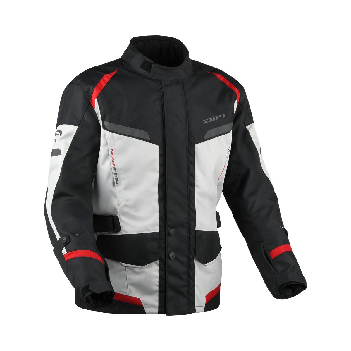 Difi Horizon Aerotex Donna 102.258.183 giacca moto nera e grigia, fronte