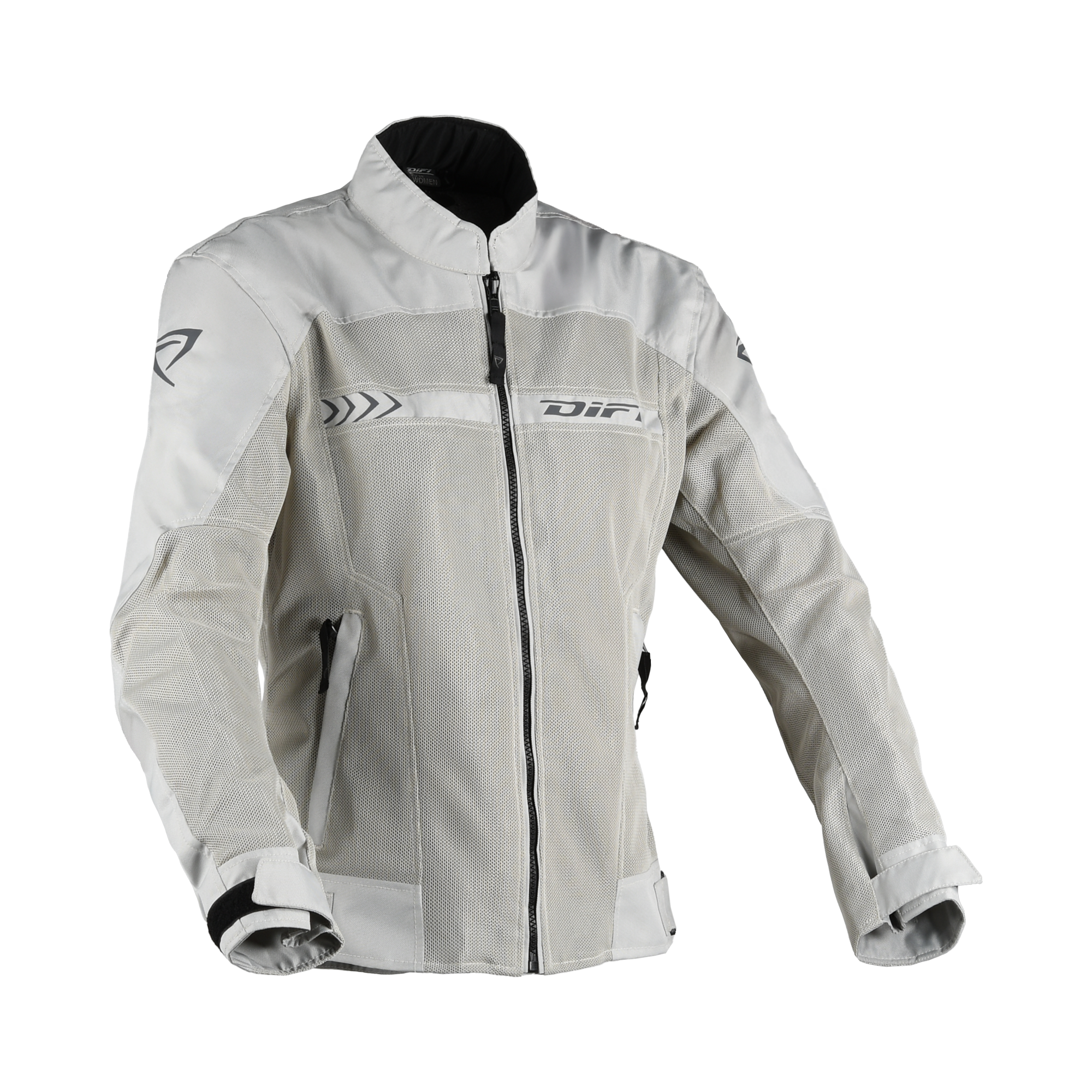 Difi Ibiza Air 2 Kid grigio chiaro, giacca moto estiva in mesh per bambini, vista frontale