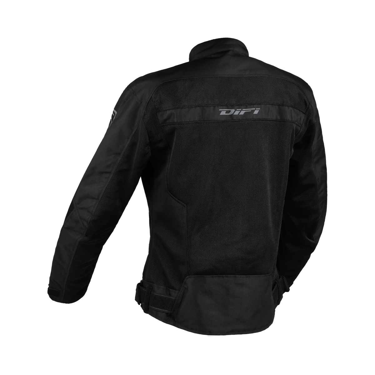 Retro della giacca bambino Difi Ibiza Air 2 Kid nera con logo DIFI stampato fra le scapole