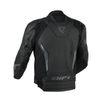 Retro della Difi Instinct in pelle nera con logo sulla schiena