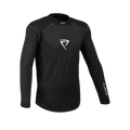 Maglia intima tecnica Difi nera a manica lunga con logo sul petto, fronte