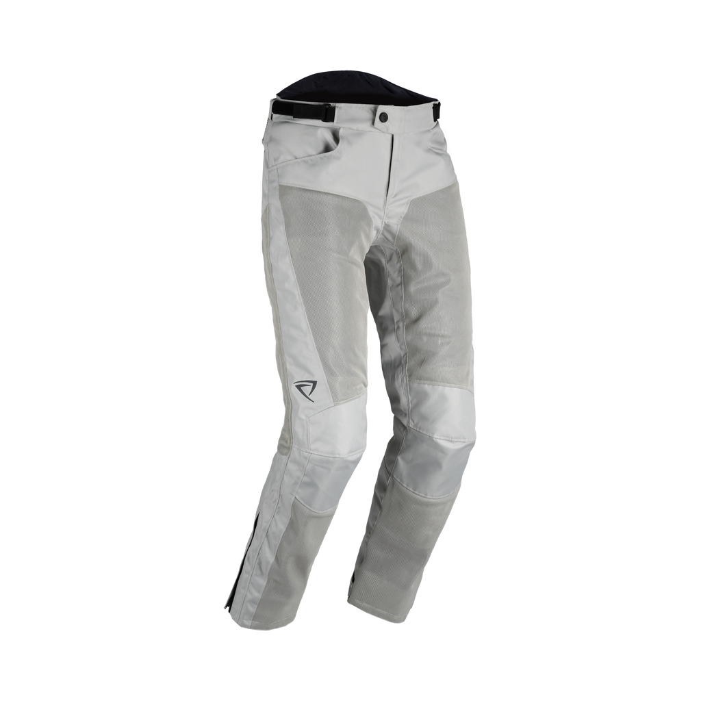 Difi Ipanema 2 pantaloni moto grigio chiaro in mesh estivo, fronte
