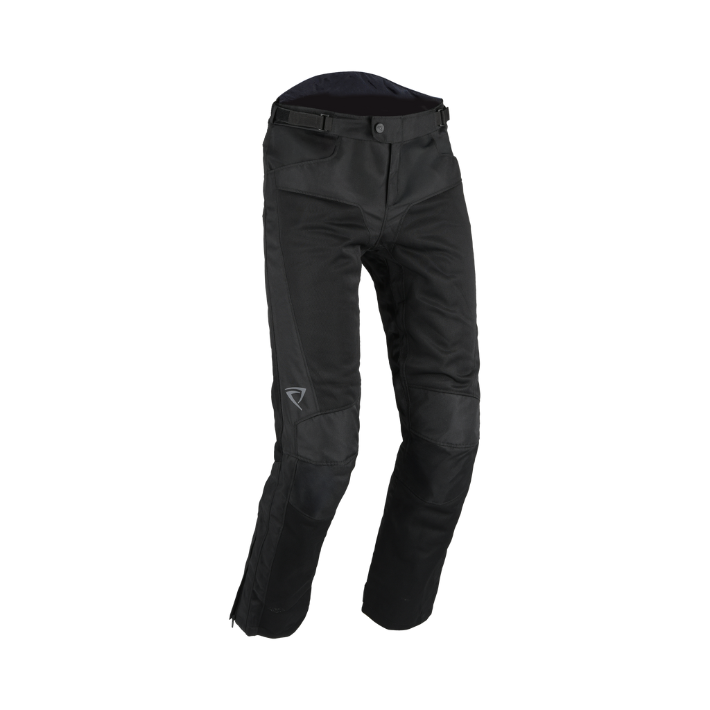 Pantaloni moto Difi Ipanema 2 neri in mesh estivo, vista frontale