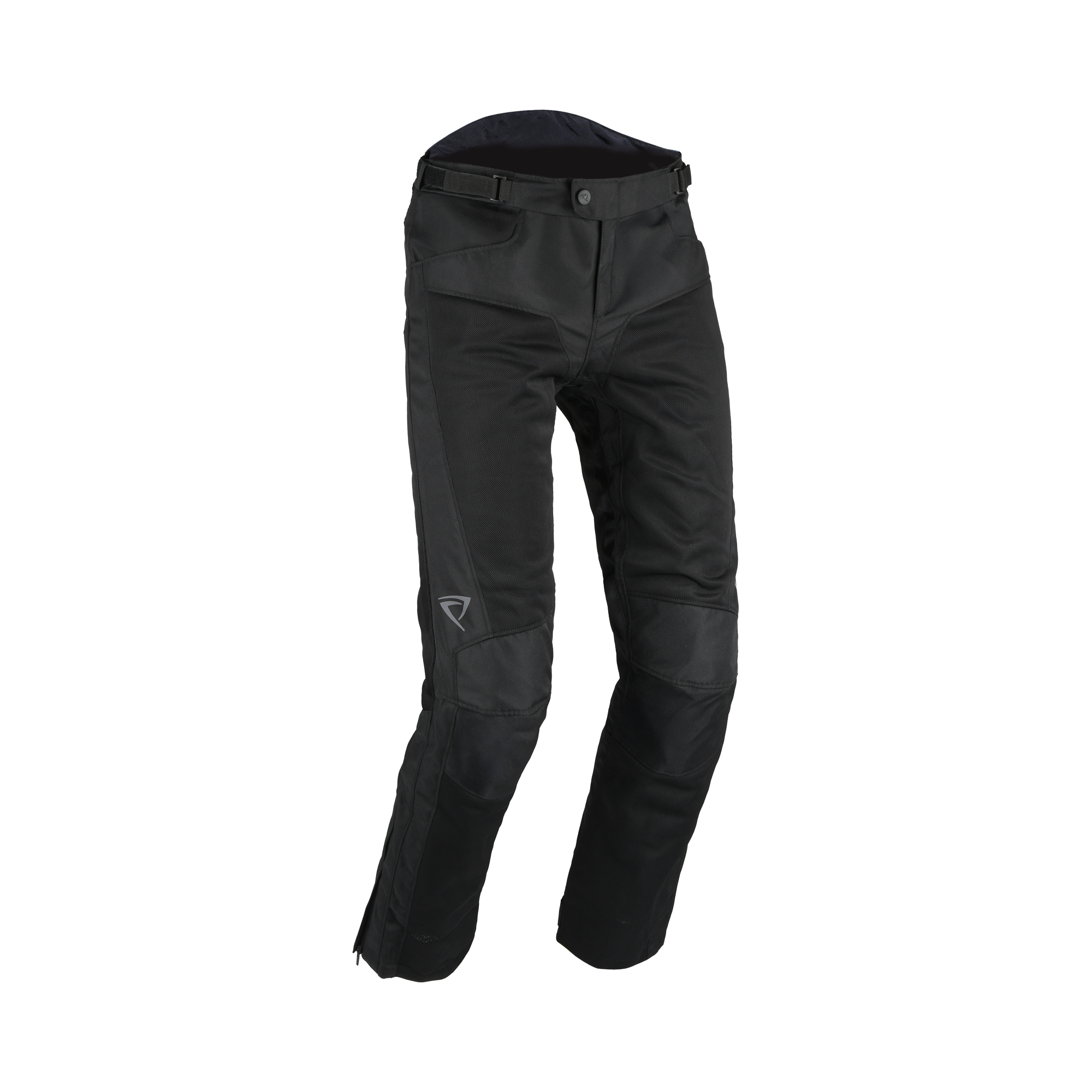 Pantaloni moto Difi Ipanema 2 neri in mesh estivo, vista frontale