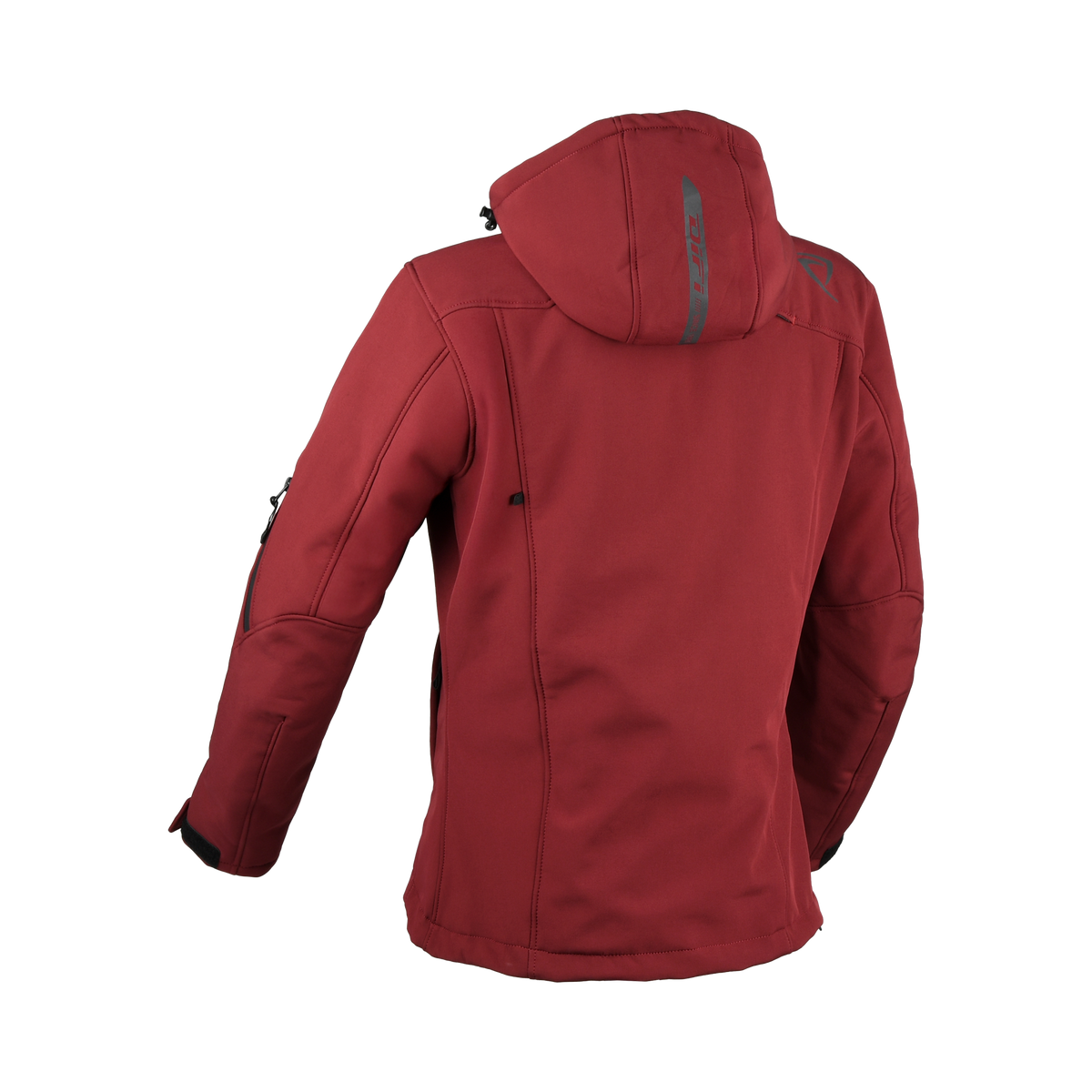 Giacca moto donna Difi Jayden Aerotex rossa con cappuccio, vista da dietro