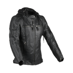 Difi Jolene 3 giacca moto donna in pelle nera, vista frontale