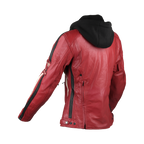 Retro della Difi Jolene 3 rossa, giacca donna in pelle con vita stretta