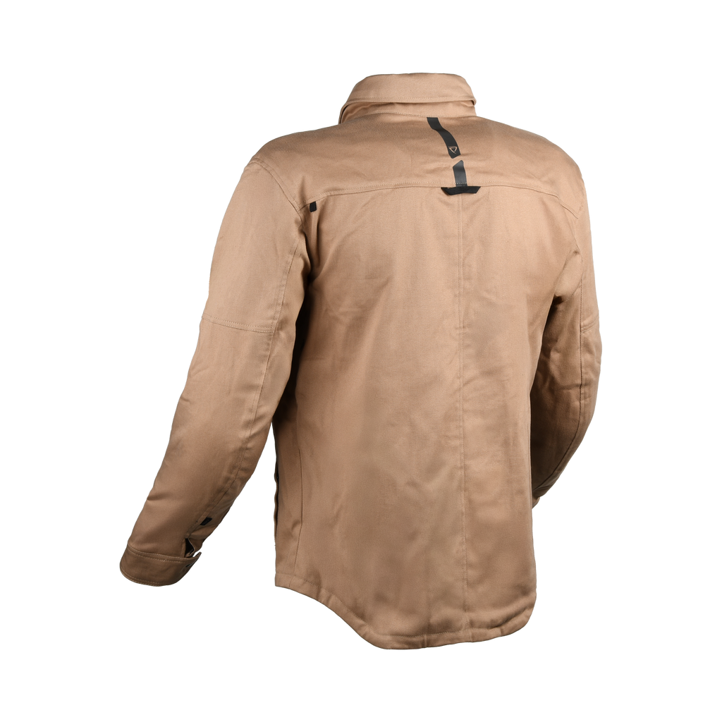 Difi Kingston marrone chiaro, vista posteriore della camicia moto