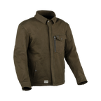 Difi Kingston camicia moto verde oliva con tasche sul petto, fronte