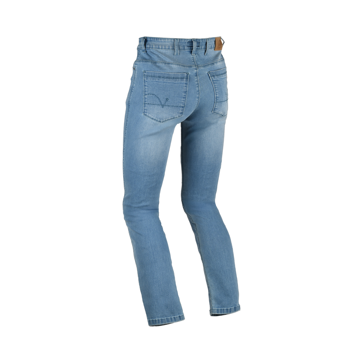 Retro dei jeans moto Difi Samba azzurri con tasche posteriori