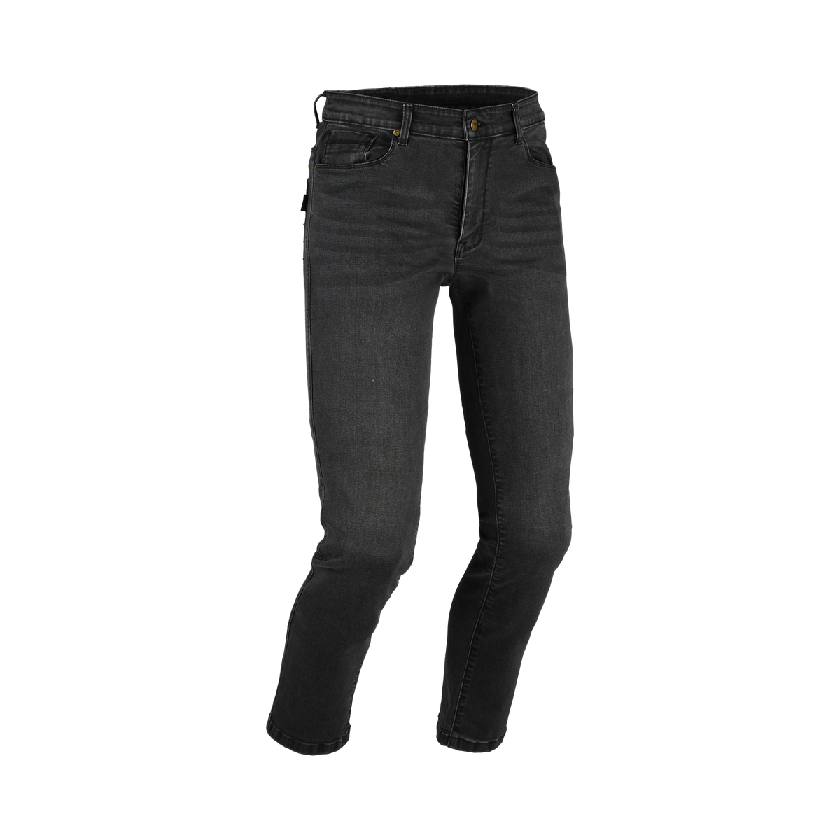 Jeans moto Difi Samba grigio scuro slim fit, vista frontale intera