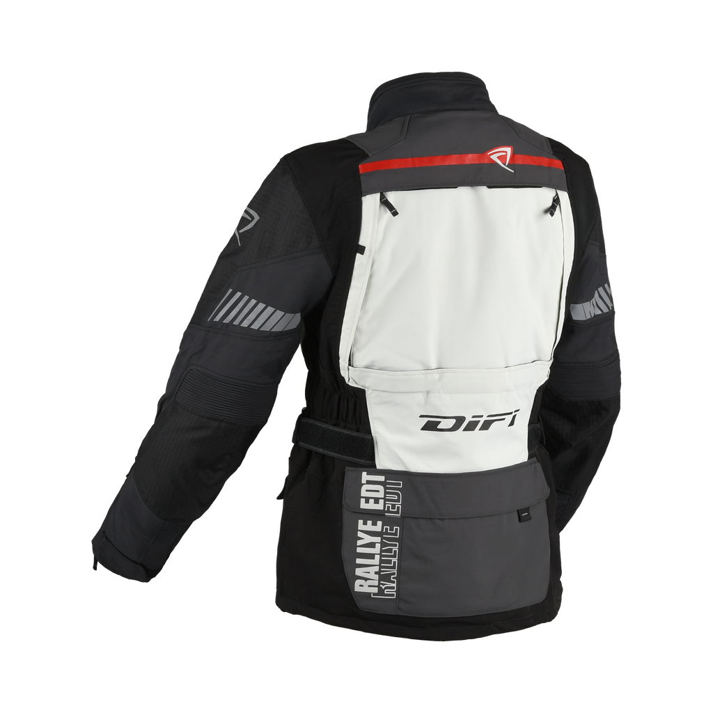 Giacca impermeabile da moto donna Difi Sierra Nevada 4 grigia e nera, retro