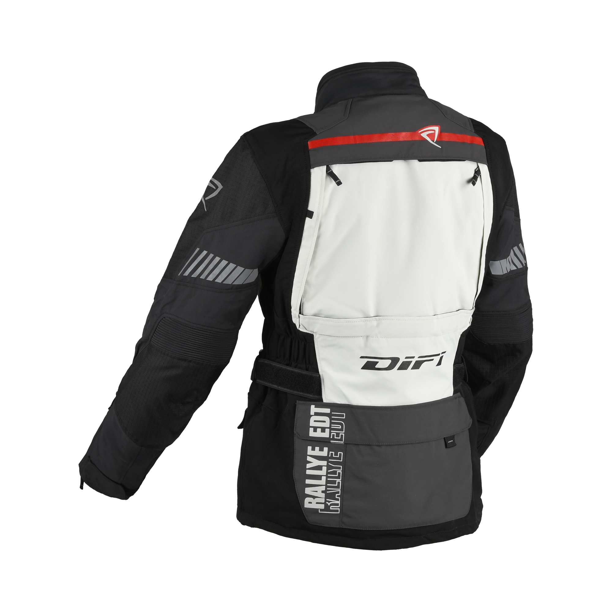 Giacca impermeabile da moto donna Difi Sierra Nevada 4 grigia e nera, retro