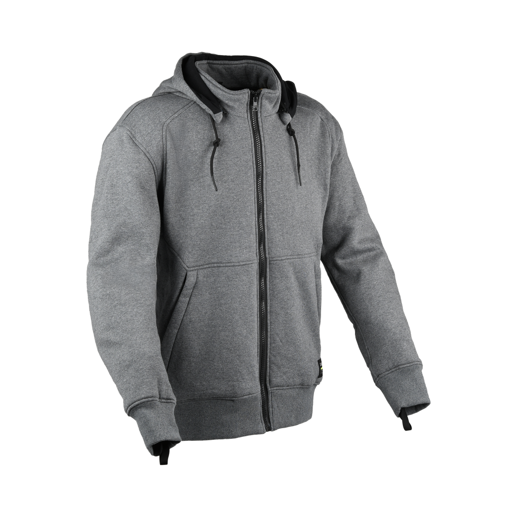 Difi Soho felpa moto grigio scuro con cappuccio, vista frontale
