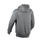 Felpa moto Difi Soho grigio scuro, vista posteriore con cappuccio