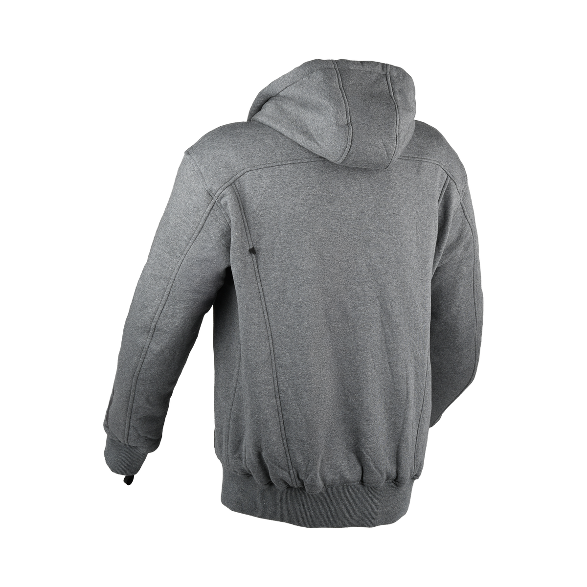 Felpa moto Difi Soho grigio scuro, vista posteriore con cappuccio