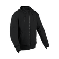 Difi Soho felpa moto nera con cappuccio e zip intera, vista frontale