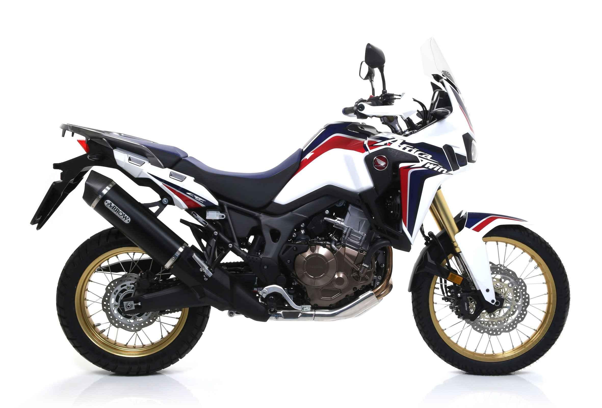 Terminale Maxi Race-Tech alluminio Dark con fondello carby per Honda Africa Twin CRF 1000 L 2016/2019 - Arrow (72621AKN)