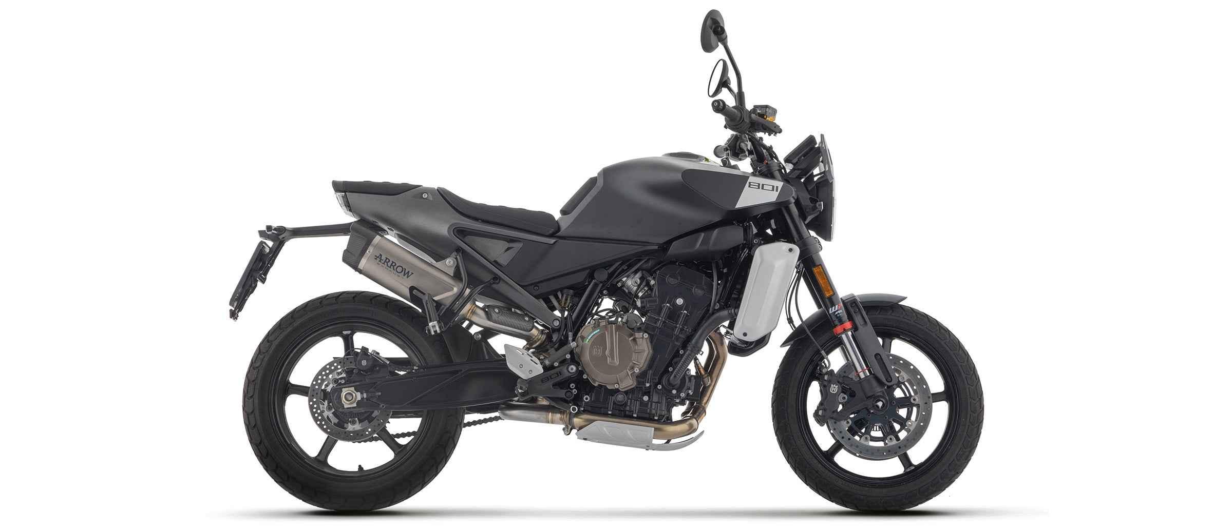 Terminale Indy Race EVO titanio con fondello carby per Husqvarna Svartpilen 801 2024/2025 - Arrow (71975PK)