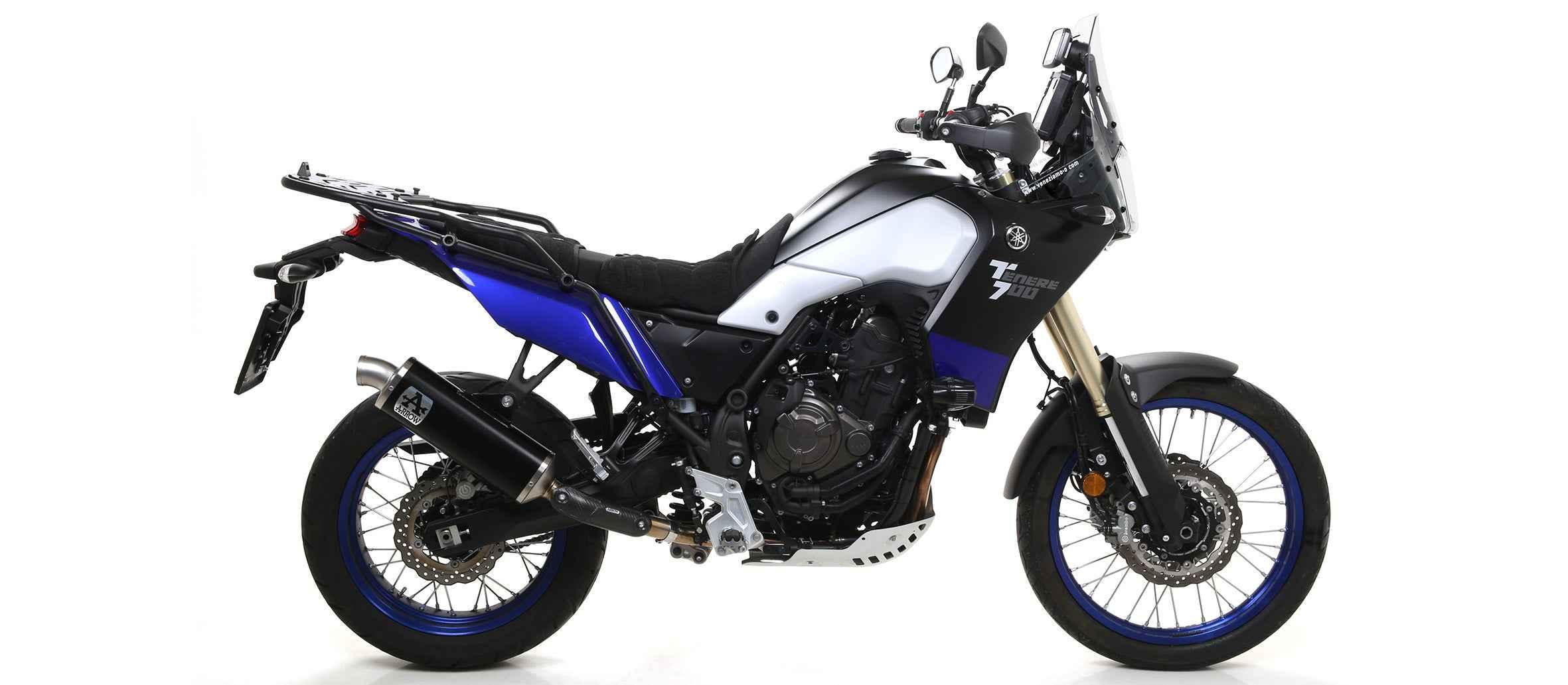 Terminale Indy Race alluminio Dark con fondello inox per Yamaha Teneré 700 2019/2020 - Arrow (72662AON)