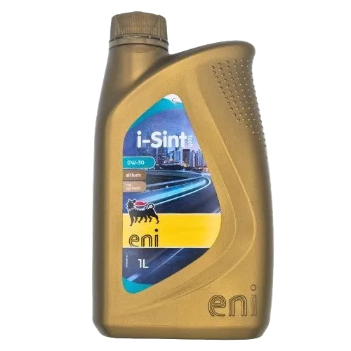 Flacone Eni i-Sint tech 0W-30 olio motore sintetico da 1 litro, vista fronte etichetta