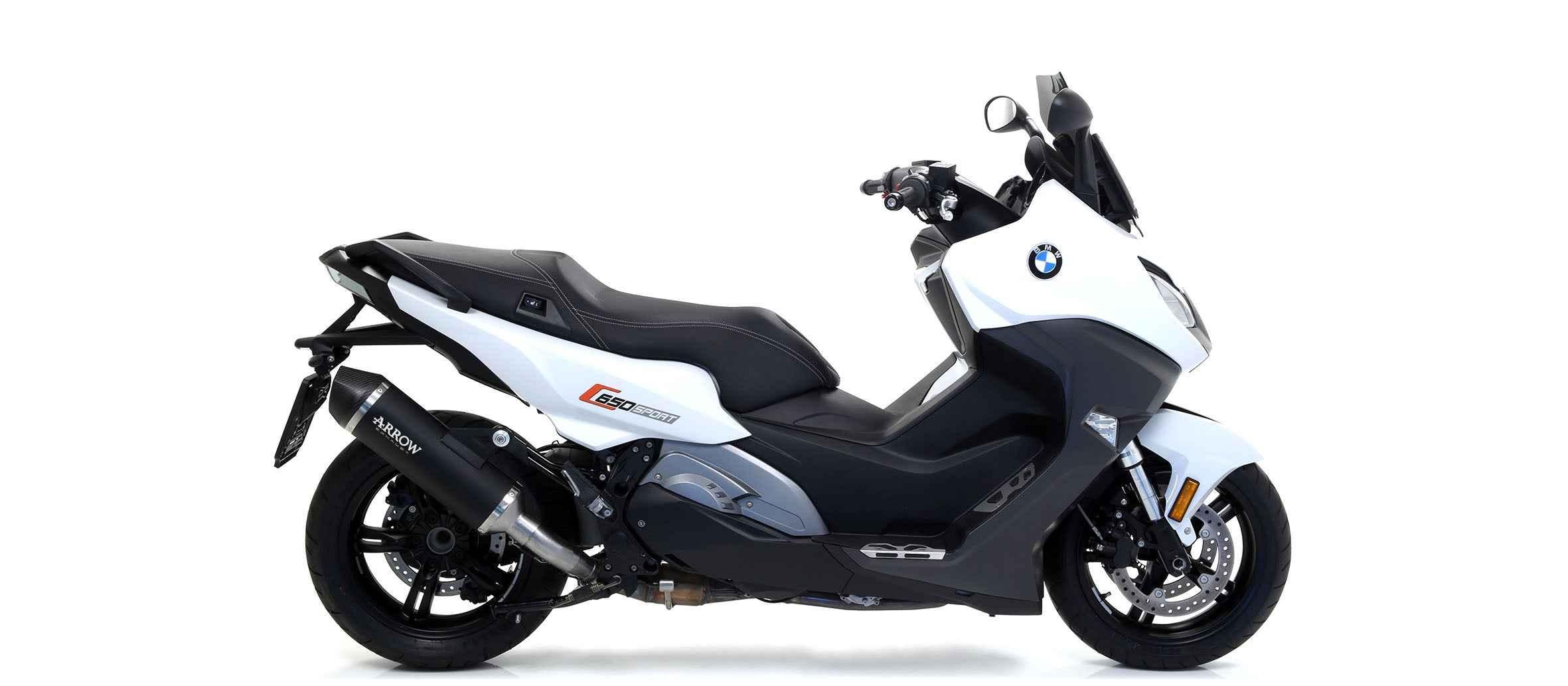 Terminale Race-Tech alluminio Dark con fondello carby per BMW C 650 Sport 2016/2020 - Arrow (73512AKN)