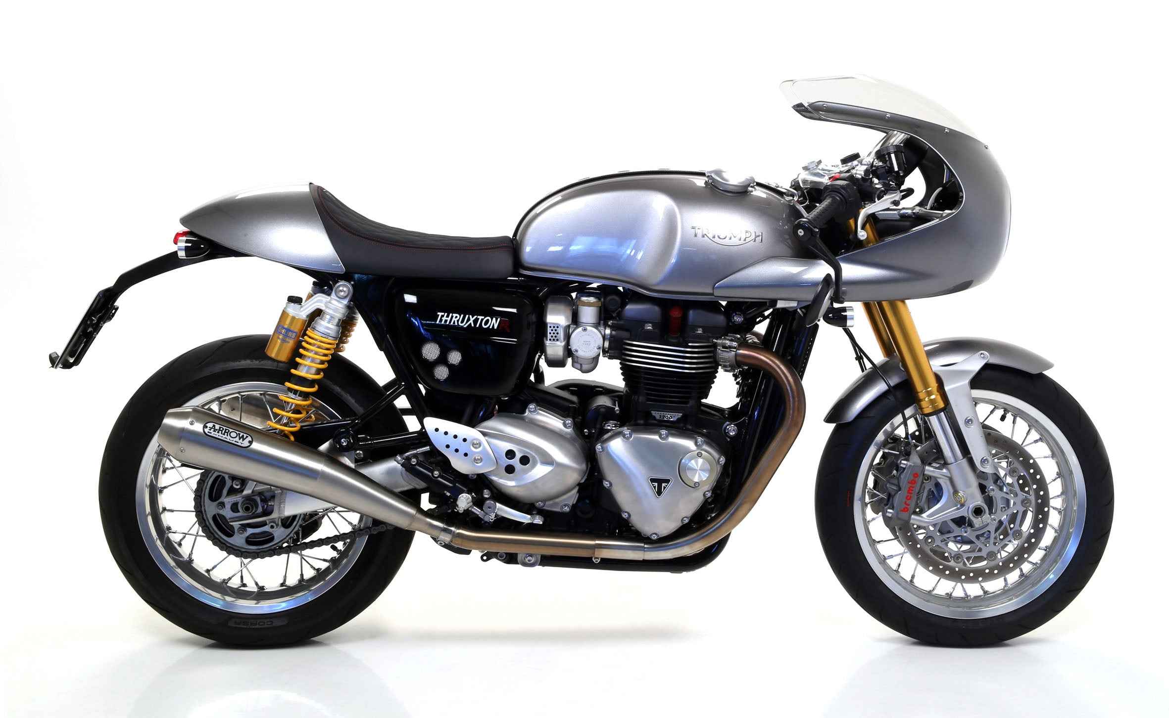 Terminali Pro-Racing nichrom (Dx+Sx) per Triumph THRUXTON 1200 / 1200 R 2016/2020 - Arrow (71851PRI)