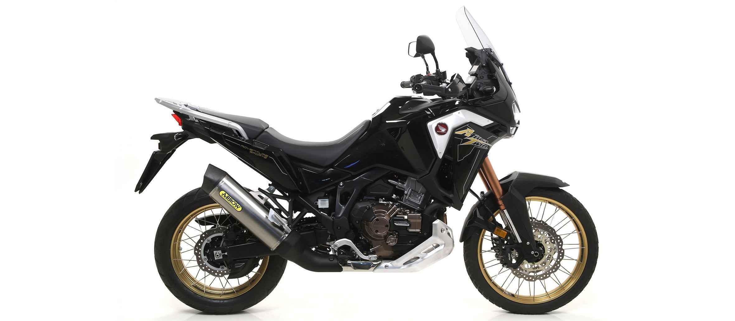 Terminale Maxi Race-Tech titanio con fondello carby per Honda Africa Twin CRF 1100 L 2020/2023 - Arrow (72625PK)