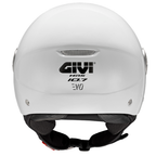 Casco demi-jet Givi 10.7 EVO Bianco Lucido visto da dietro, con logo Givi ed estrattore posteriore