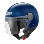 Casco demi-jet Givi 10.7 EVO Blu Notte H107SB509 visto di tre quarti, con visiera trasparente