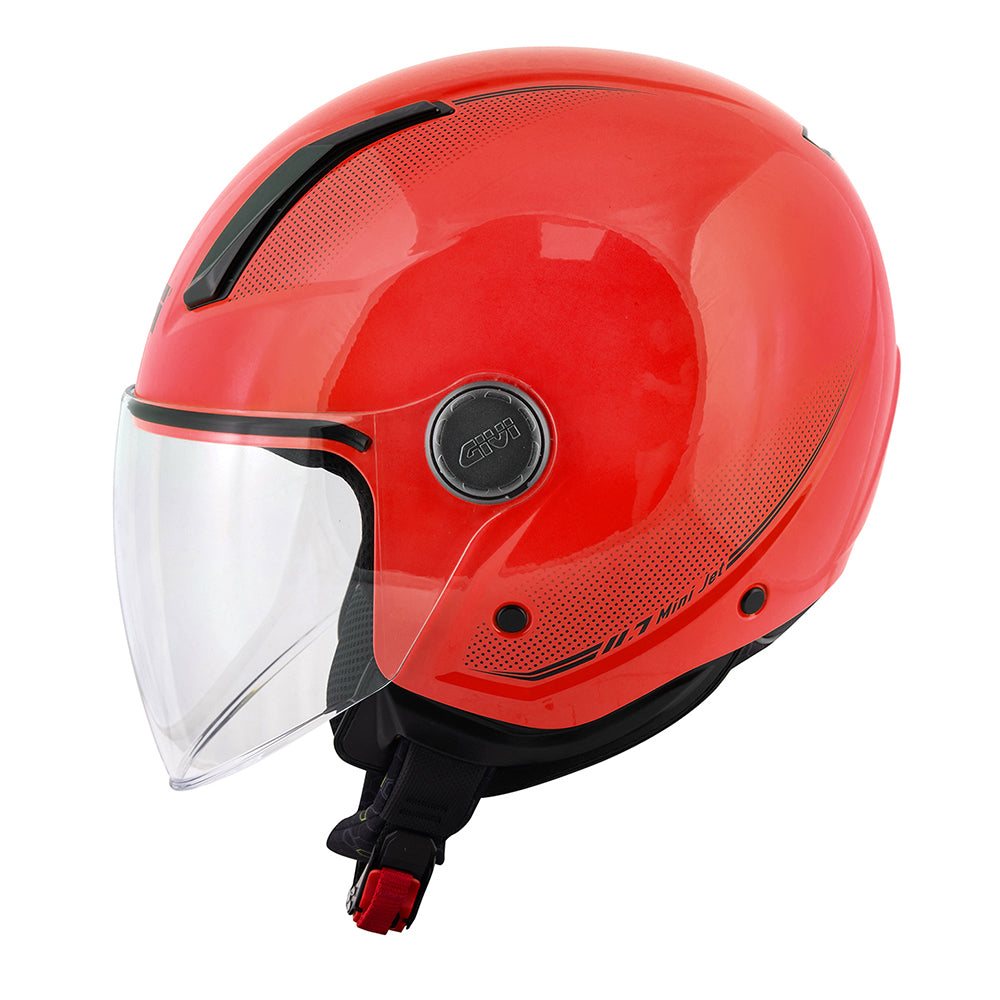 Givi 11.7 Solid Color H117BR300 casco demi-jet rosso lucido – vista laterale