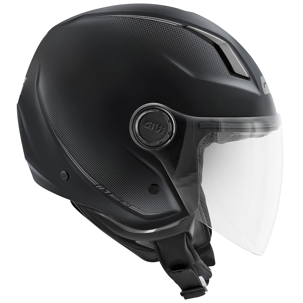 Givi 11.7 Solid Color H117BN900 casco demi-jet nero opaco – vista laterale opposta