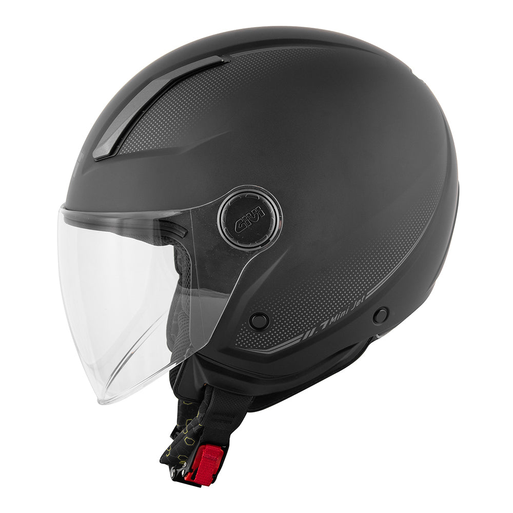 Givi 11.7 Solid Color H117BN900 casco demi-jet nero opaco – vista laterale