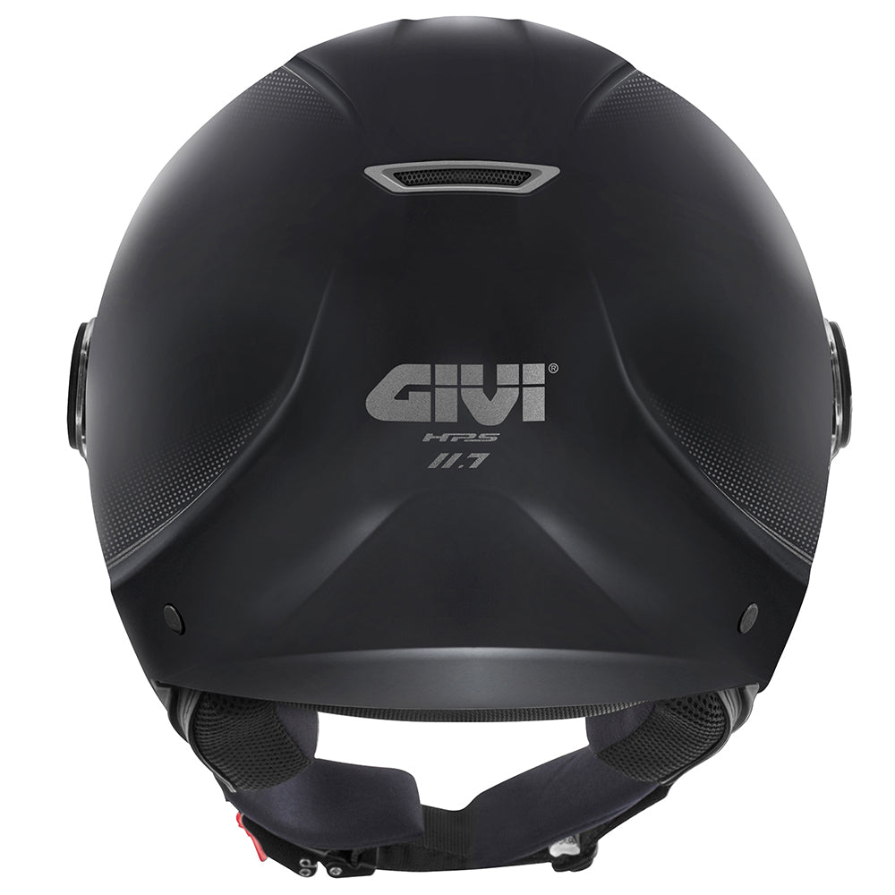 Givi 11.7 Solid Color H117BN900 casco demi-jet nero opaco – vista posteriore