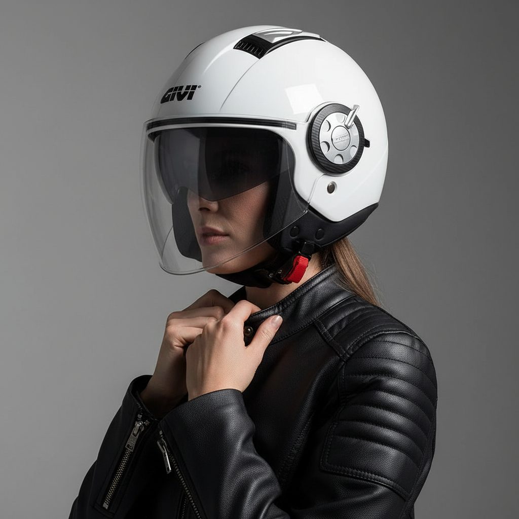 Givi 11.1 Air Bianco Lucido – Casco Jet ECE 22.05 - Moon Bike - Vista 9