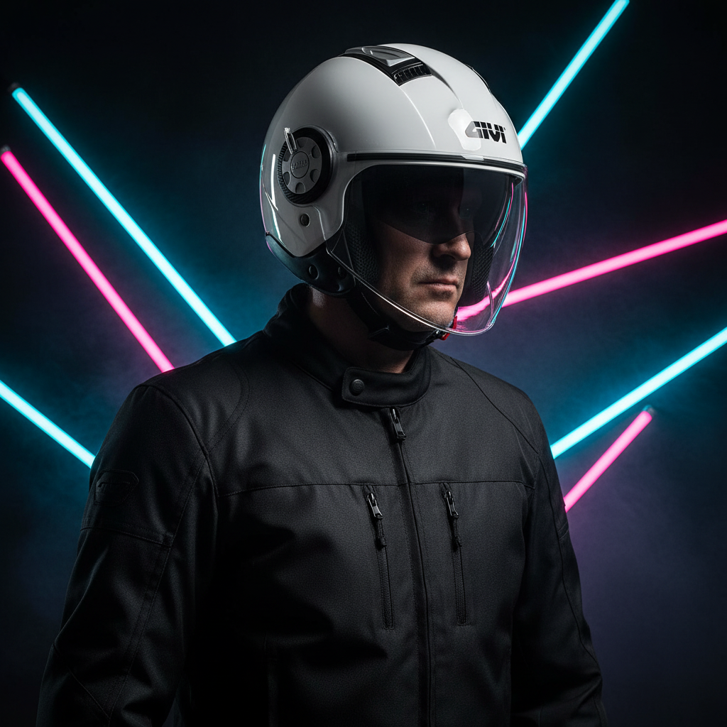 Givi 11.1 Air Bianco Lucido – Casco Jet ECE 22.05 - Moon Bike - Vista 10