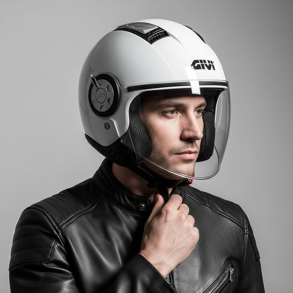 Givi 11.1 Air Bianco Lucido – Casco Jet ECE 22.05 - Moon Bike - Vista 8