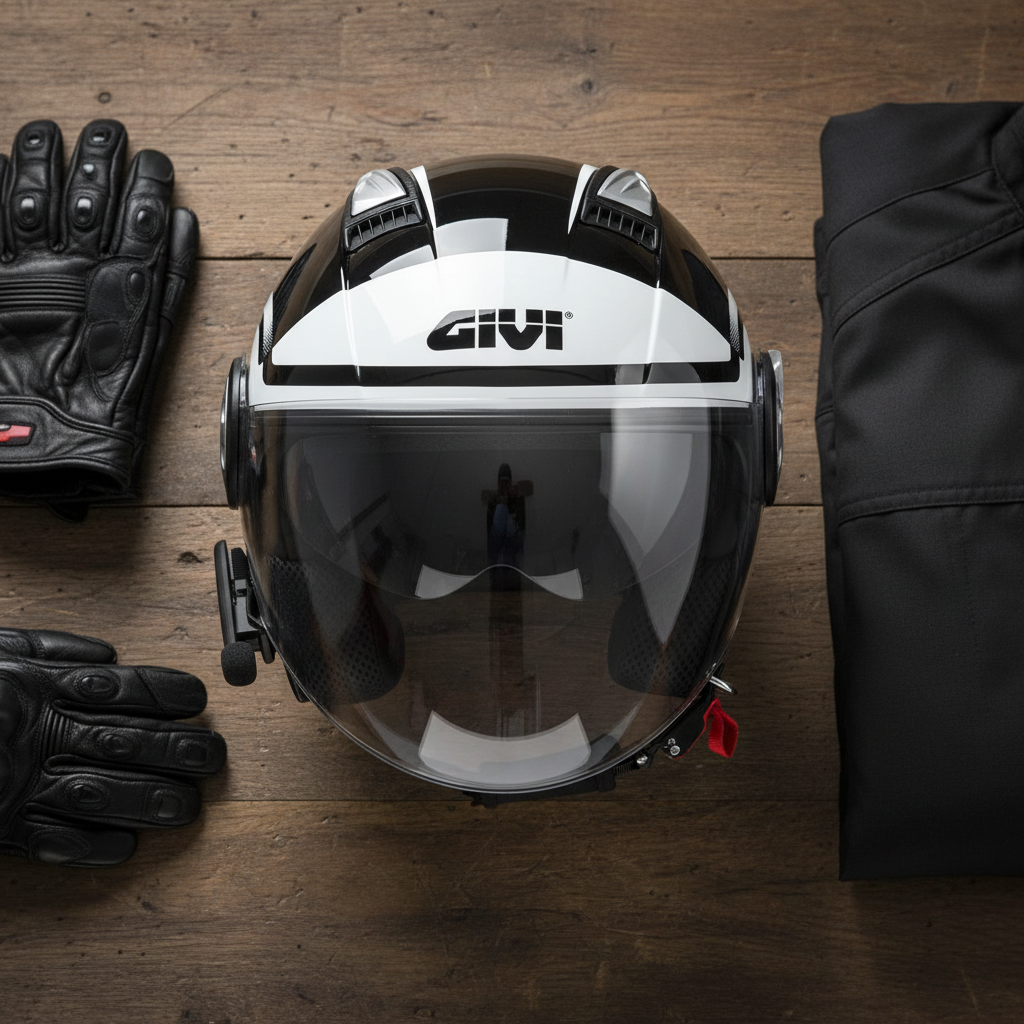 Givi 11.1 Air Jet-R Round Nero/Bianco – Casco Jet ECE 22.05 - Moon Bike - Vista 6