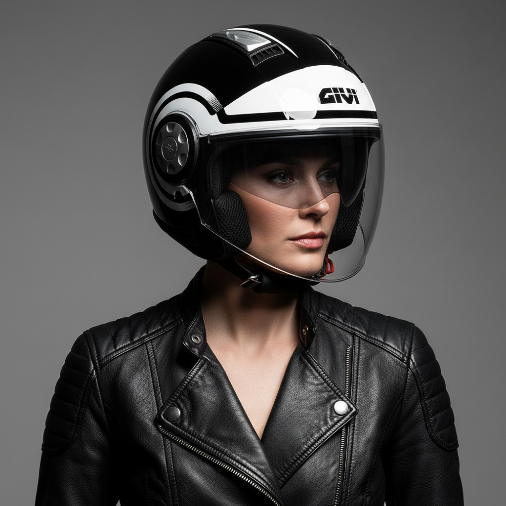 Givi 11.1 Air Jet-R Round Nero/Bianco – Casco Jet ECE 22.05 - Moon Bike - Vista 8