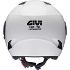 Retro del casco jet Givi 12.3 Stratos H123BB910 bianco lucido con scritta 12.3 Stratos ed estrattori