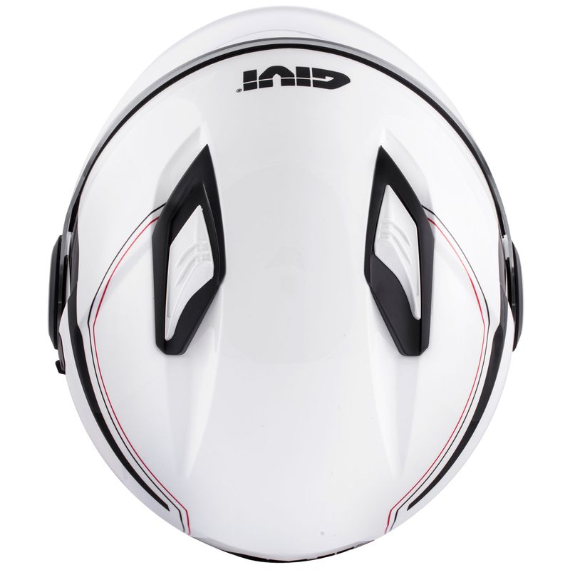 Givi 12.3 Stratos Thanatos bianco lucido visto dall'alto con le due prese d'aria superiori