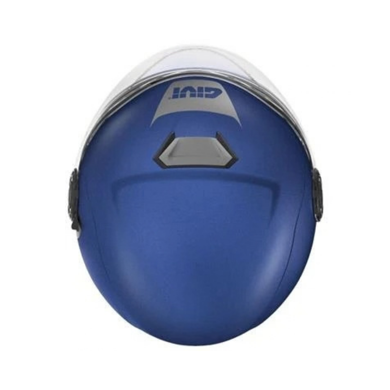 Calotta del Givi 12.5 Solid Color blu metallizzato opaco dall'alto, presa d'aria superiore grigia