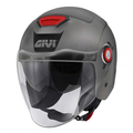 Givi 12.5 Solid Color titanio opaco H125BG768, casco jet di tre quarti con visierino fumé
