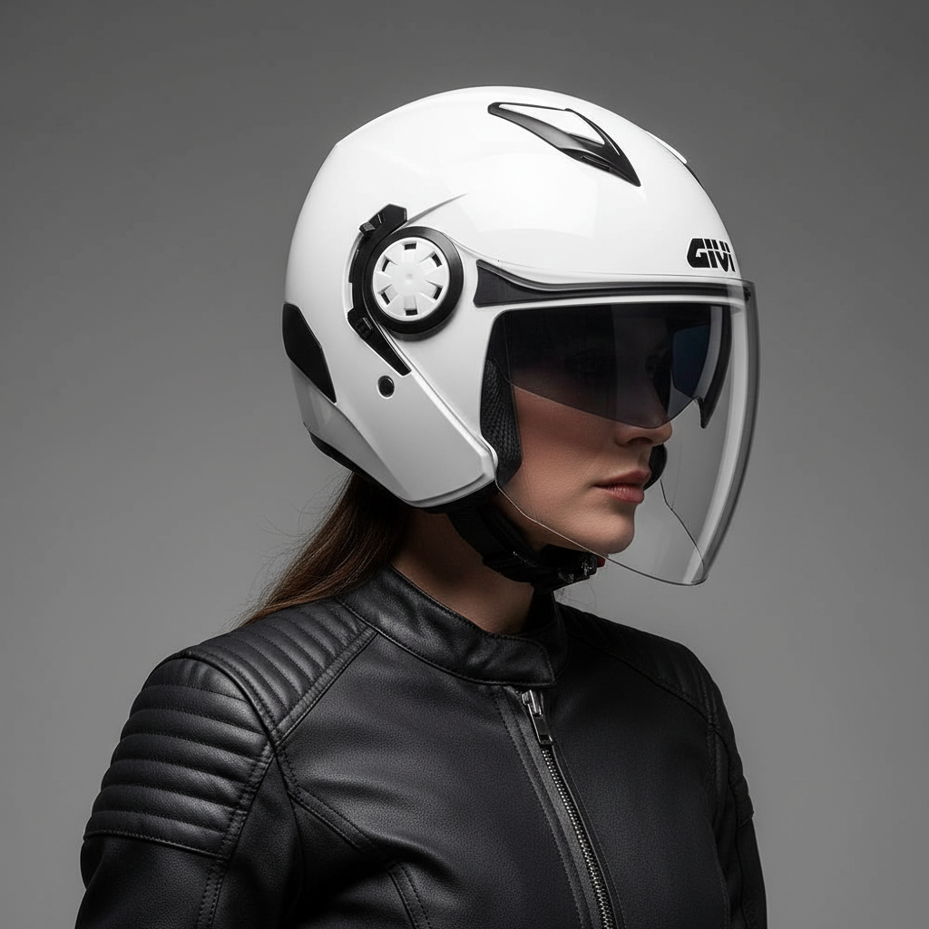 Givi 12.3 Stratos Bianco Lucido – Casco Jet ECE 22.05 - Moon Bike - Vista 6