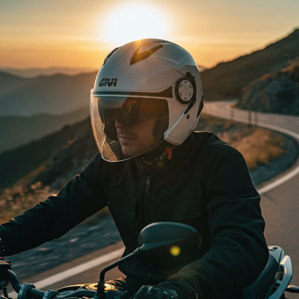 Givi 12.3 Stratos Bianco Lucido – Casco Jet ECE 22.05 - Moon Bike - Vista 9
