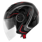 Givi 12.3 Stratos Flux Nero/Rosso - casco jet vista laterale