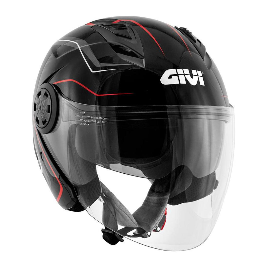Givi 12.3 Stratos Flux Nero/Rosso - casco jet vista posteriore
