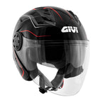 Givi 12.3 Stratos Flux Nero/Rosso - casco jet vista posteriore