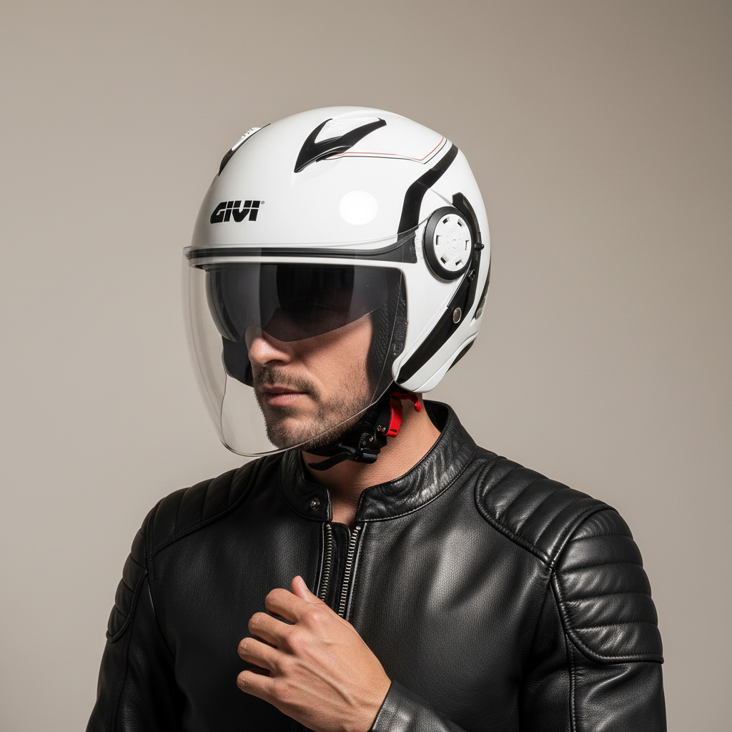 Givi 12.3 Stratos Thanatos Bianco – Casco Jet ECE 22.05 - Moon Bike - Vista 8