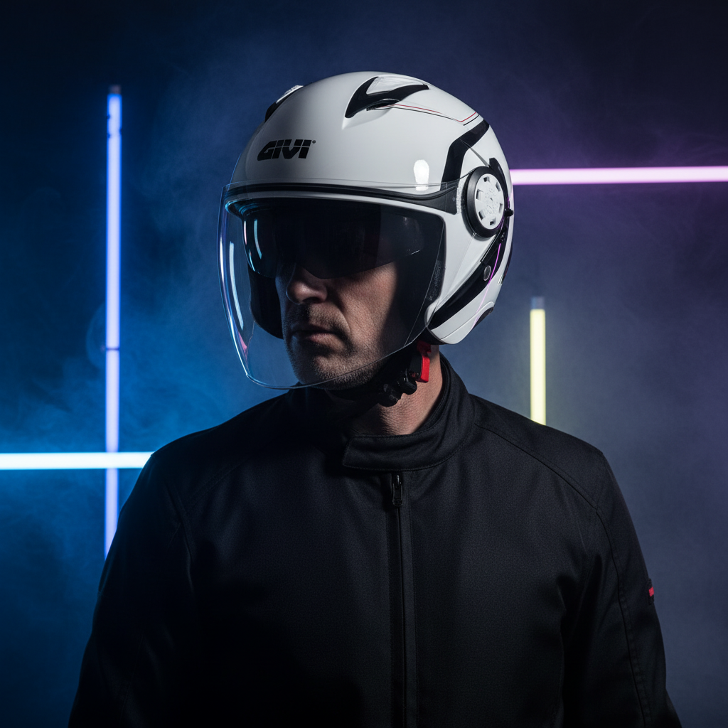 Givi 12.3 Stratos Thanatos Bianco – Casco Jet ECE 22.05 - Moon Bike - Vista 10